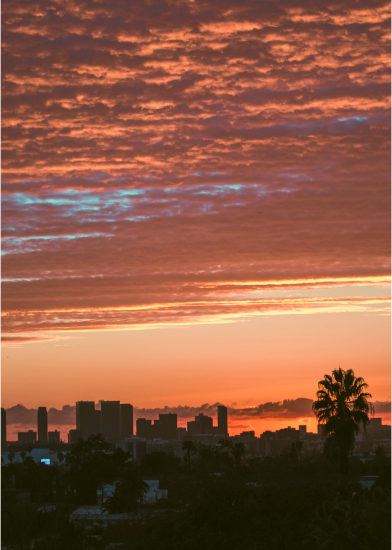 Cloudy sky with sunset