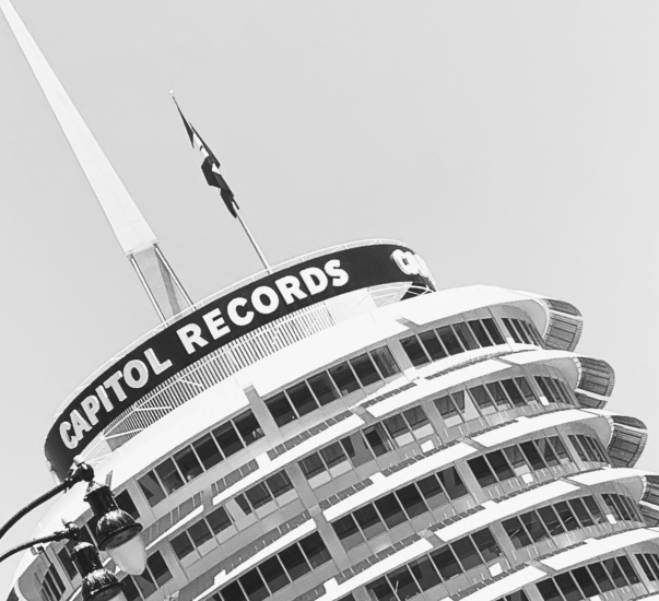 Black & white photo of Capitol records